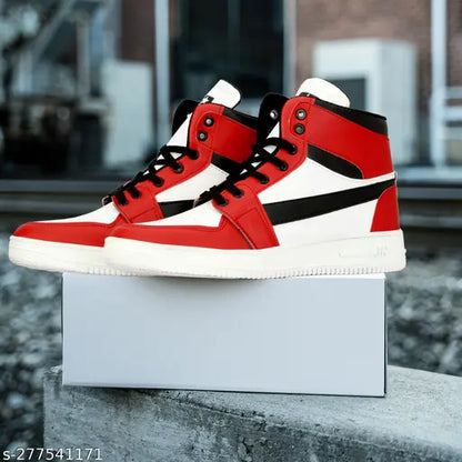 Attractive & Stylish outdoor, Partywear, Sneaker Shoes For Men's & Boy's High Tops For Men (Red)