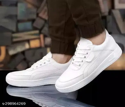 Casual White Shoes for Men Sneakers with Laces Gents Shoes